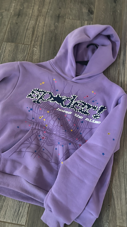 Sp5der Acai Hoodie | Purple Lavender