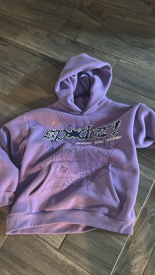 Sp5der Acai Hoodie | Purple Lavender